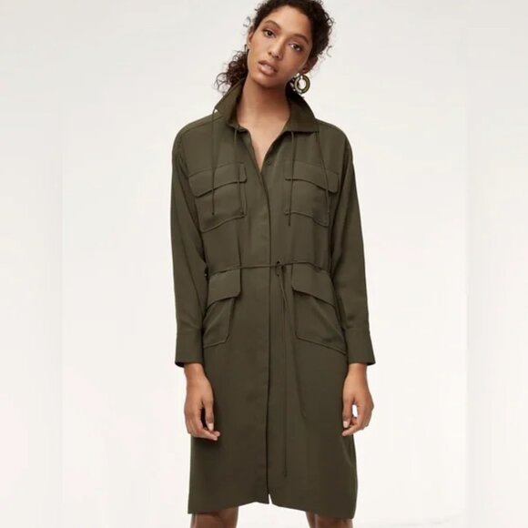 Olive Green Aritzia Babaton Howitt Dress/Jacket - Picture 2 of 7
